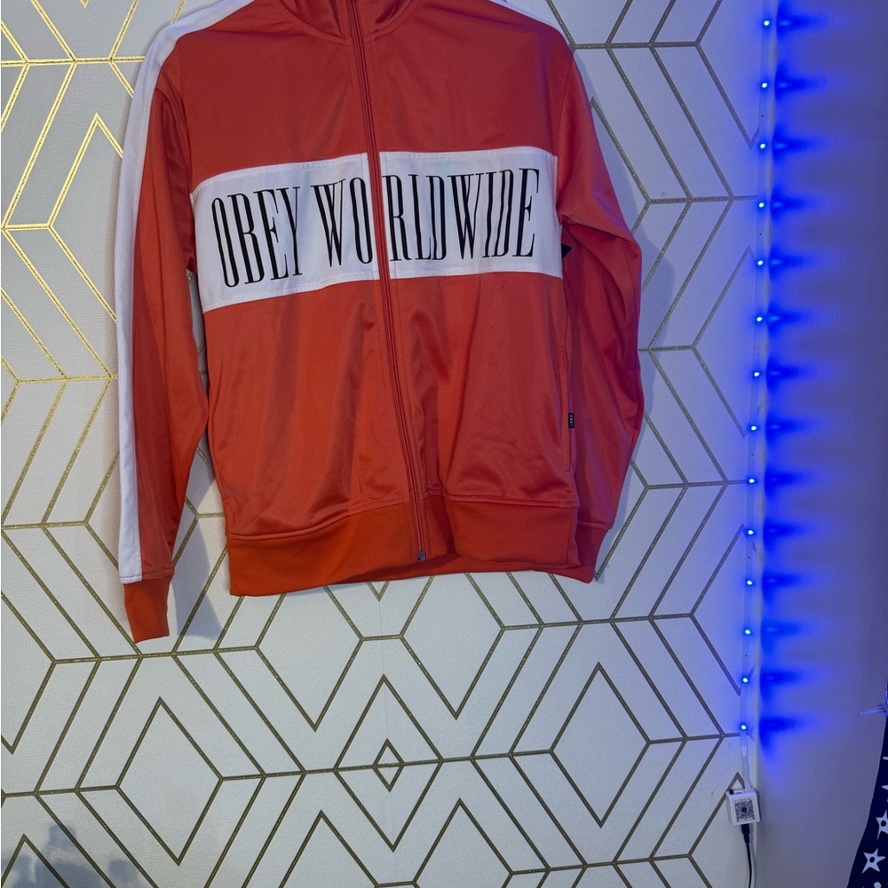 Obey Vibrant Orange and White Jacket